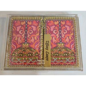 VINTAGE STANCRAFT DOUBLE DECK TIFFANY LAMPS PINACHLE Open Case With SEALED Cards
